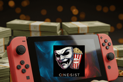 Frustrated hand near a Nintendo Switch 2 mock-up with gold coins and stacks of money, emphasizing a high price